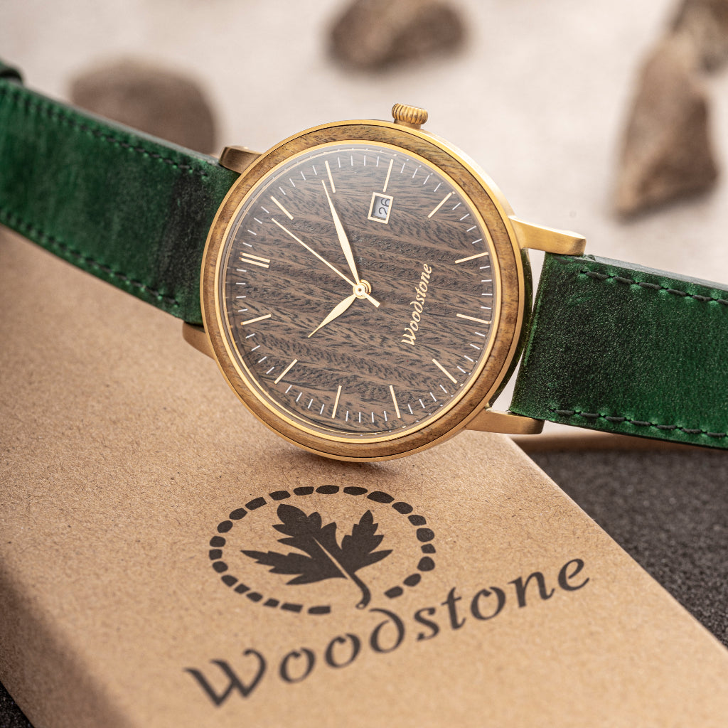 Woodstone Florence Green sandalwood watch