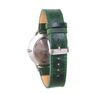 Florence green sandal wood watch silver