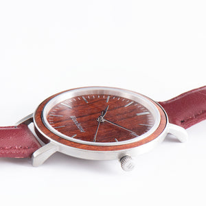 Woodstone Serenity Rosewood Women's Wooden Watches - Silver Side