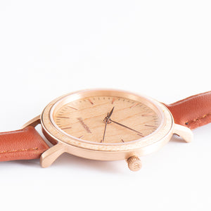 Serenity Maple - Rose Gold Women's Wooden Watch Side
