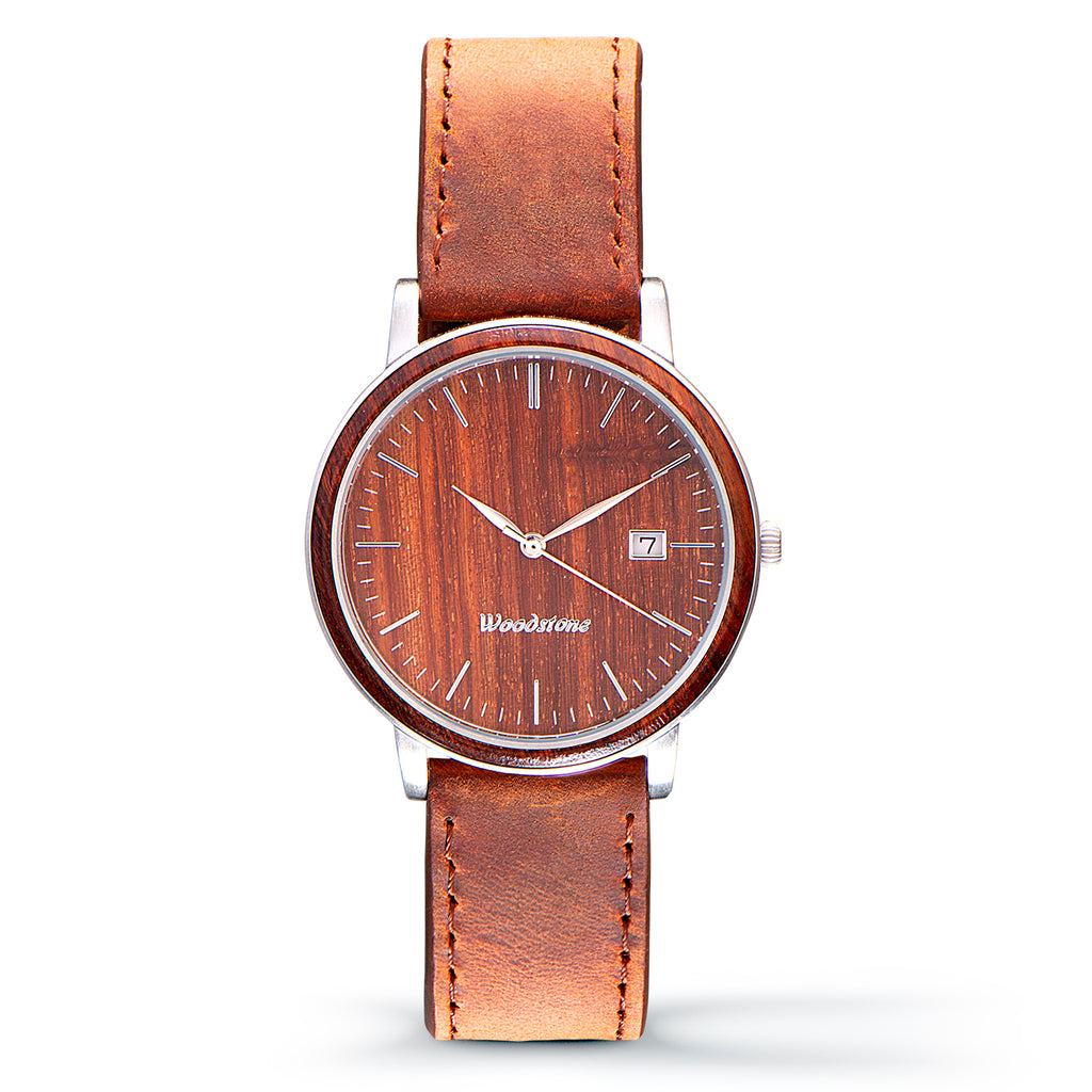 Florence rose wood watch silver