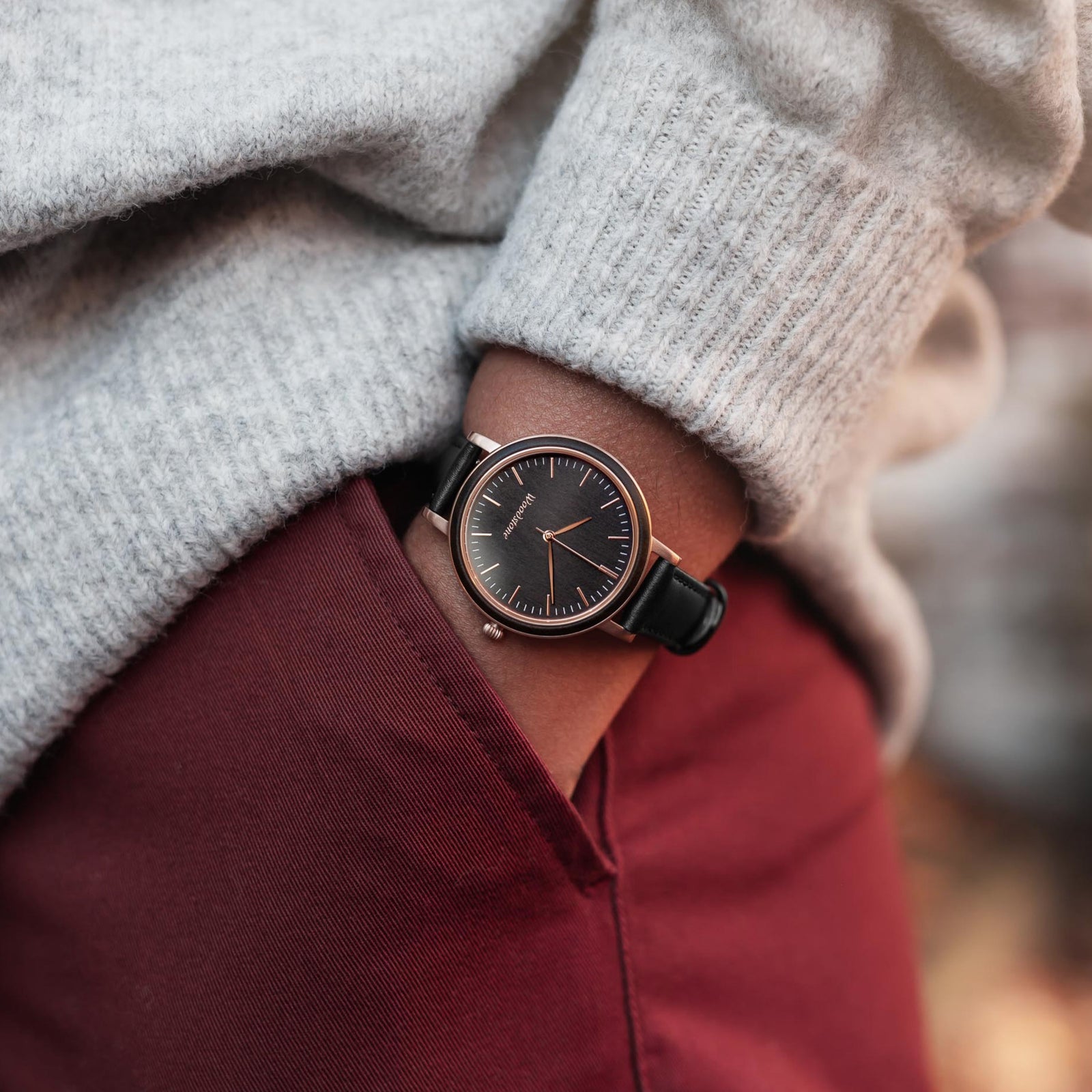 Serenity Black Sandalwood - Rose Gold Women's Wooden Watch