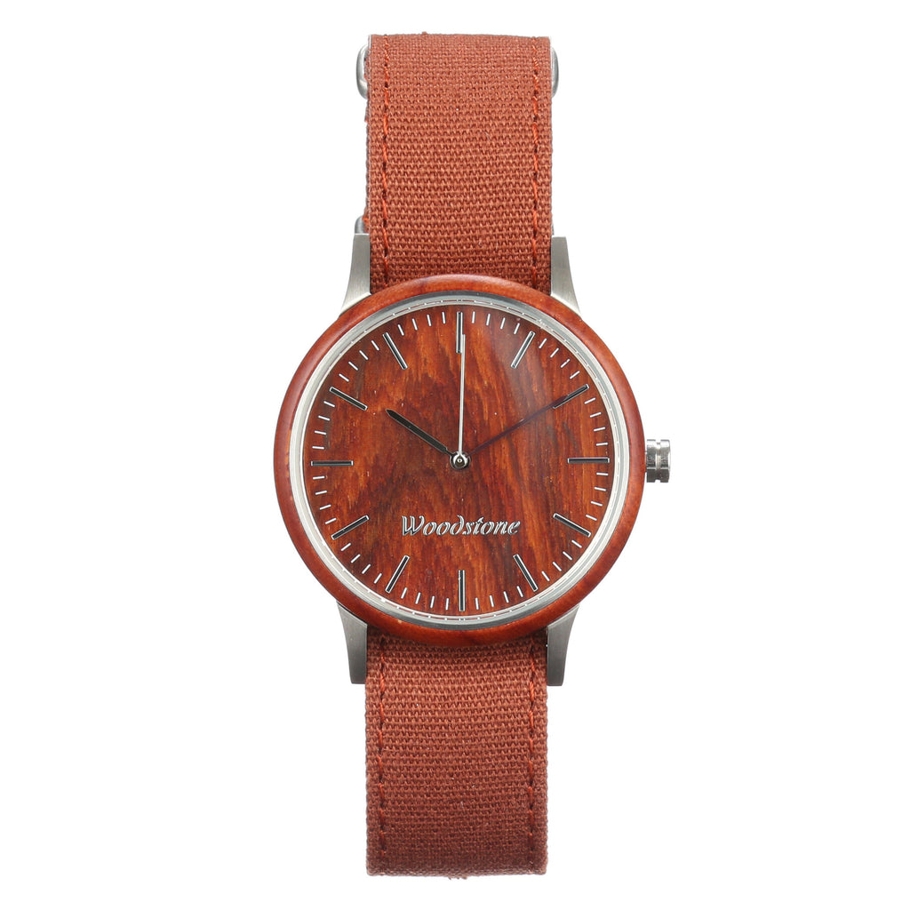 Troy Rosewood Canvas Strap Mens Wooden Watch