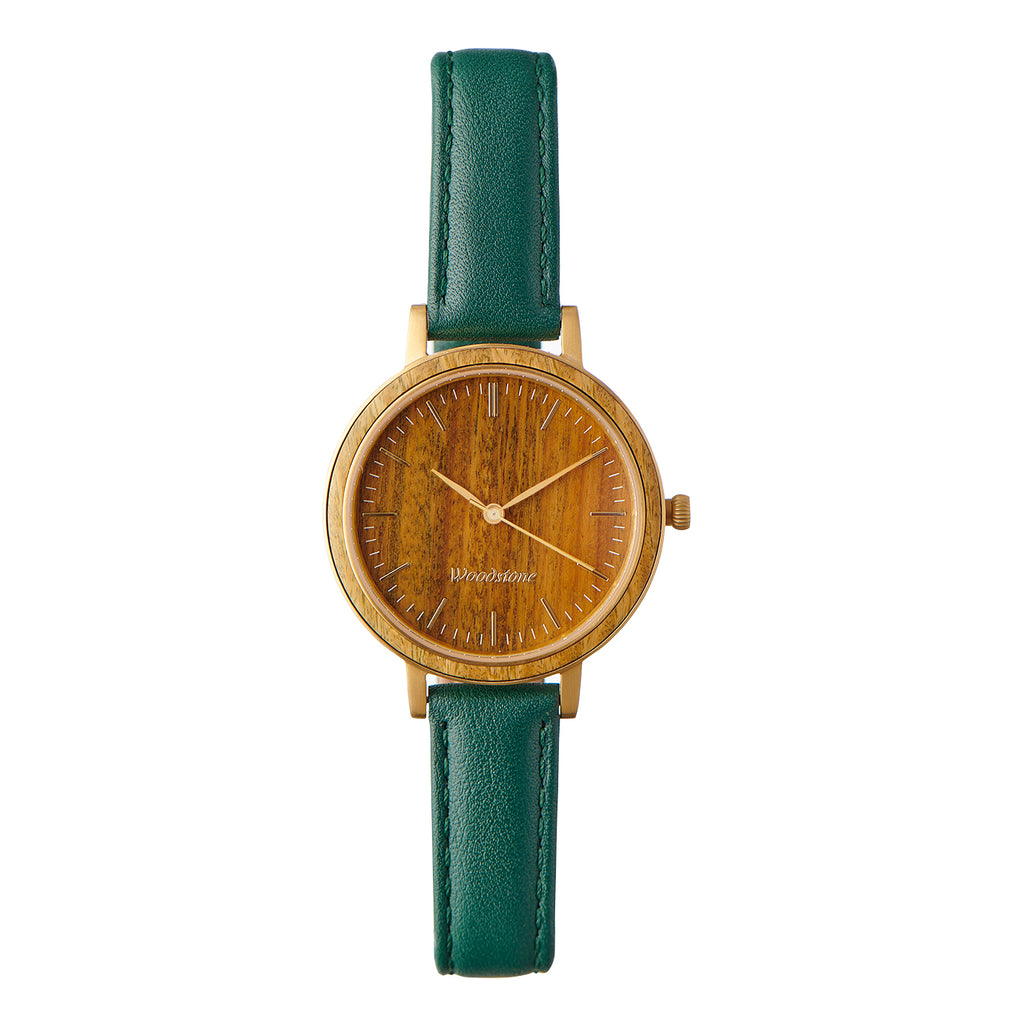 Serenity Green Sandalwood - Gold Women's Wood Watch
