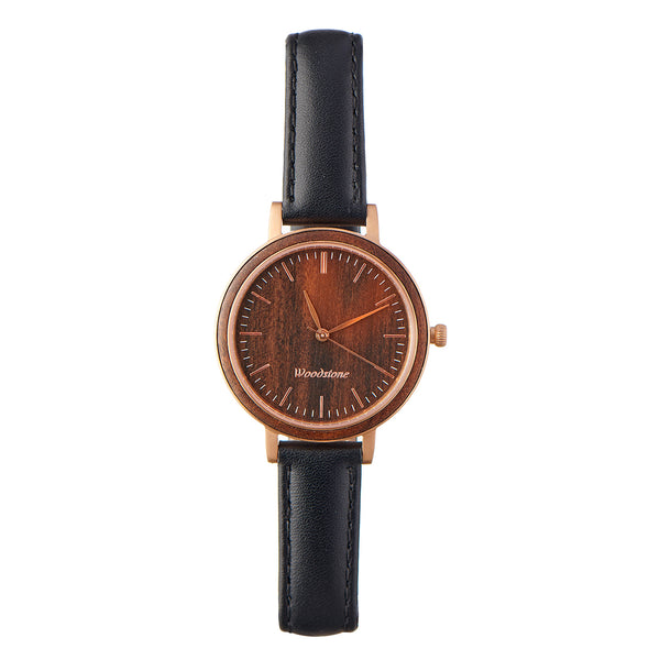 New In Box Women\'s $350‎ Woodstone Watch Serenity Walnut Gold Jewelry Leather New In Box Women\ main image 4
