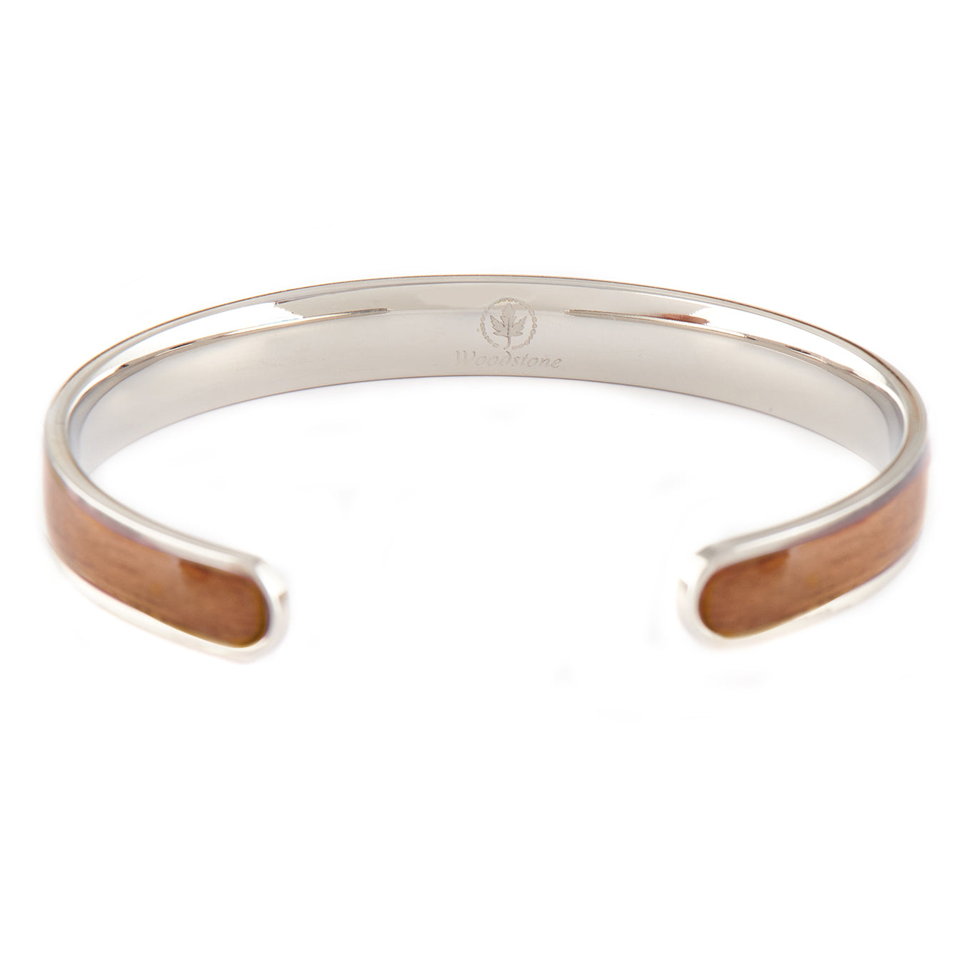 Diana Walnut - Silver Bangle